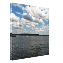 Billowing Clouds over Lake Ontario Wrapped Canvas Stretched Canvas Print