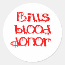 Bills Blood Donor Round Sticker