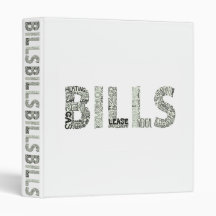 Bills Doodle Collage 3 Ring Binders