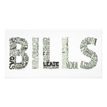 Bills Doodle Collage Photo Card Template
