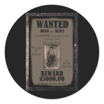 Billy The Kid Wanted Dead or Alive Poster Sticker