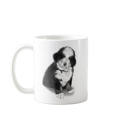 Billy the pound puppy Bernese Mountain Dog Coffee Mug by Gwynstone