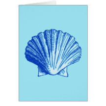 Bimini Blue Sea Shell Greeting Card