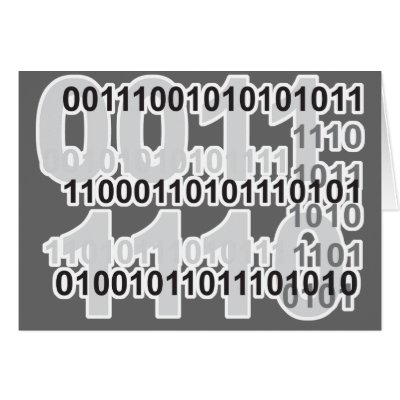 binary code design card by geekme