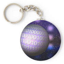 Binary Globe Key Chains