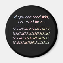 Binary rainbow for darks colours fridge magnet