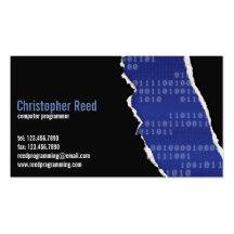 Binary Rip - Blue Business Card Template