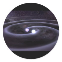 Binary White Dwarf Round Stickers