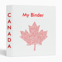 Binder Canadian Maple Leaf Style