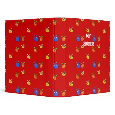 Binder Funny Faces Red by Shan_Darling_Gifts