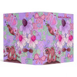 Binder Girls Butterfly Flowers Purple Patch