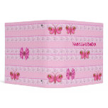 Binder Girls Pink Bunny Rabbits Butterfly large