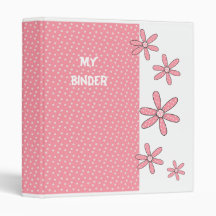 Binder Girls Pink Spot Flowers