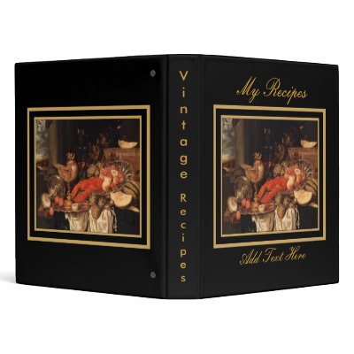Binder Recipe Book Still Life Food Feasts by Zazzle_Vintage