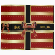 Binder Red Black Gold Stripe Photo Album