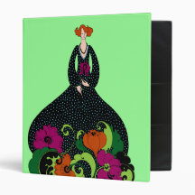 Binder Redhead Woman Retro Vintage Customizable