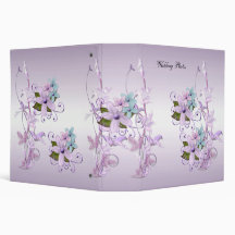 Binder Wedding Photo Album Purple Mauve Floral