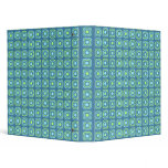 Binder with Green on Turqouise Circular Design