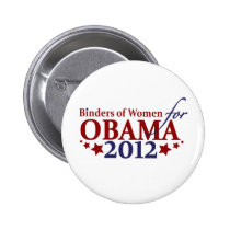 Binders of Women for Obama 2012 buttons