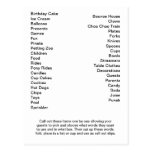 Bingo Card Birthday Party Call Out Words Postcard