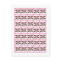 Bingo Card Markers Girl Pink Punk Rock Skull Cross