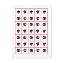 Bingo Card Markers Girl Pink Punk Rock Skull Flame