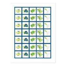 Bingo Card Markers Turtle Reef Ocean Sea Turtle Postcards