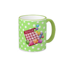 Bingo - colourful bingo card and markers coffee mugs