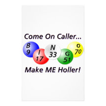 Bingo! Come on Caller, Make ME Holler! Stationery Design