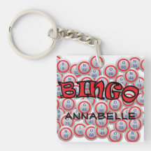Bingo "Name" over Bingo Balls Key Chains