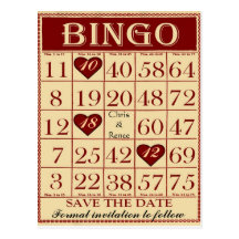 Bingo Save the Date Postcard