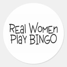 Bingo-test de jeu de vraies femmes adhésif rond