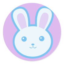 Binky Bunny Round Sticker
