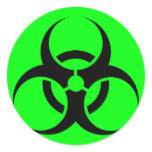 Bio Hazard or Biohazard Sign Symbol Warning Green stickers