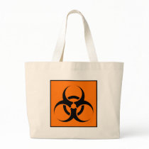 Bio Hazard or Biohazard Sign Symbol Warning Orange Tote Bags