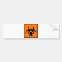 Bio Hazard or Biohazard Sign Symbol Warning Orange Bumper Sticker