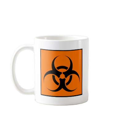 Bio Hazard or Biohazard Sign Symbol Warning Orange Coffee Mugs by inquester