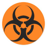 Bio Hazard or Biohazard Sign Symbol Warning Orange Sticker