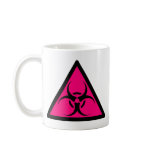 Bio Hazard or Biohazard Sign Symbol Warning Pink Mugs