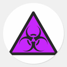 Bio Hazard or Biohazard Sign Symbol Warning Purple Sticker