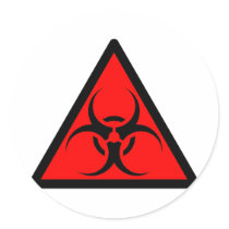 Bio Hazard or Biohazard Sign Symbol Warning Red