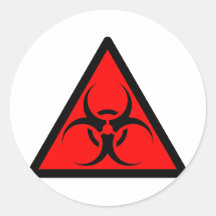 Bio Hazard or Biohazard Sign Symbol Warning Red Sticker