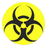 Bio Hazard or Biohazard Sign Symbol Warning Yellow Sticker