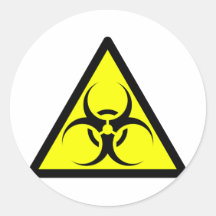 Bio Hazard or Biohazard Sign Symbol Warning Yellow Sticker