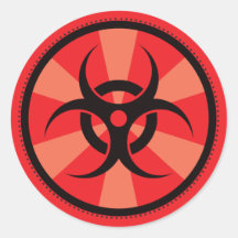 Bio-Hazard - Red Round Sticker