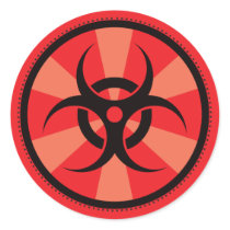 Bio-Hazard - Red Round Sticker