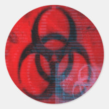 BIO HAZARD ROUND STICKER