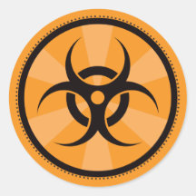 Bio-Risque - orange Autocollants Ronds