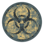 Biohazard -Circle -dist Round Stickers