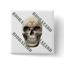 Biohazard Evil Skull Pinback Button